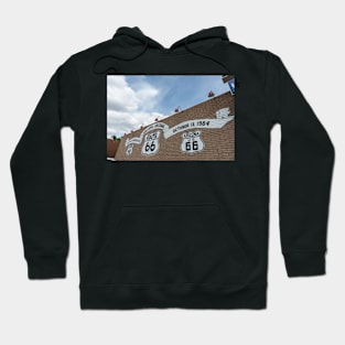 Route 66 signs on brick wall Hoodie